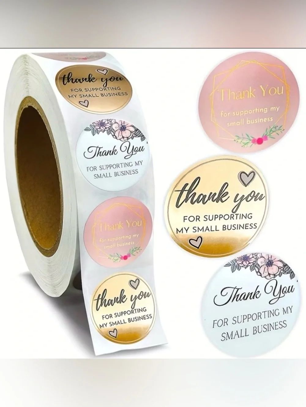 Thank You Sticker Boutique Quality  ~🆕~ 100~ in Pink, Gold, White~Self adhesive
